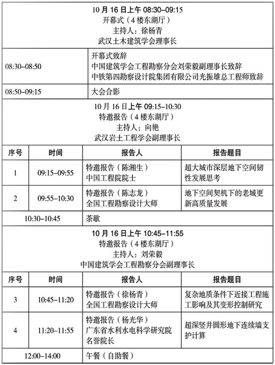 第三屆地下空間開(kāi)發(fā)和巖土工程新技術(shù)發(fā)展論壇日程