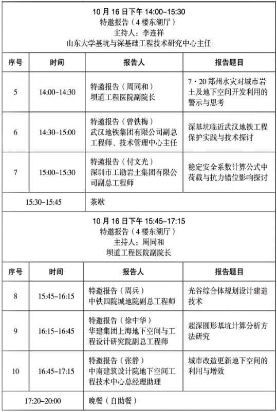 第三屆地下空間開(kāi)發(fā)和巖土工程新技術(shù)發(fā)展論壇日程